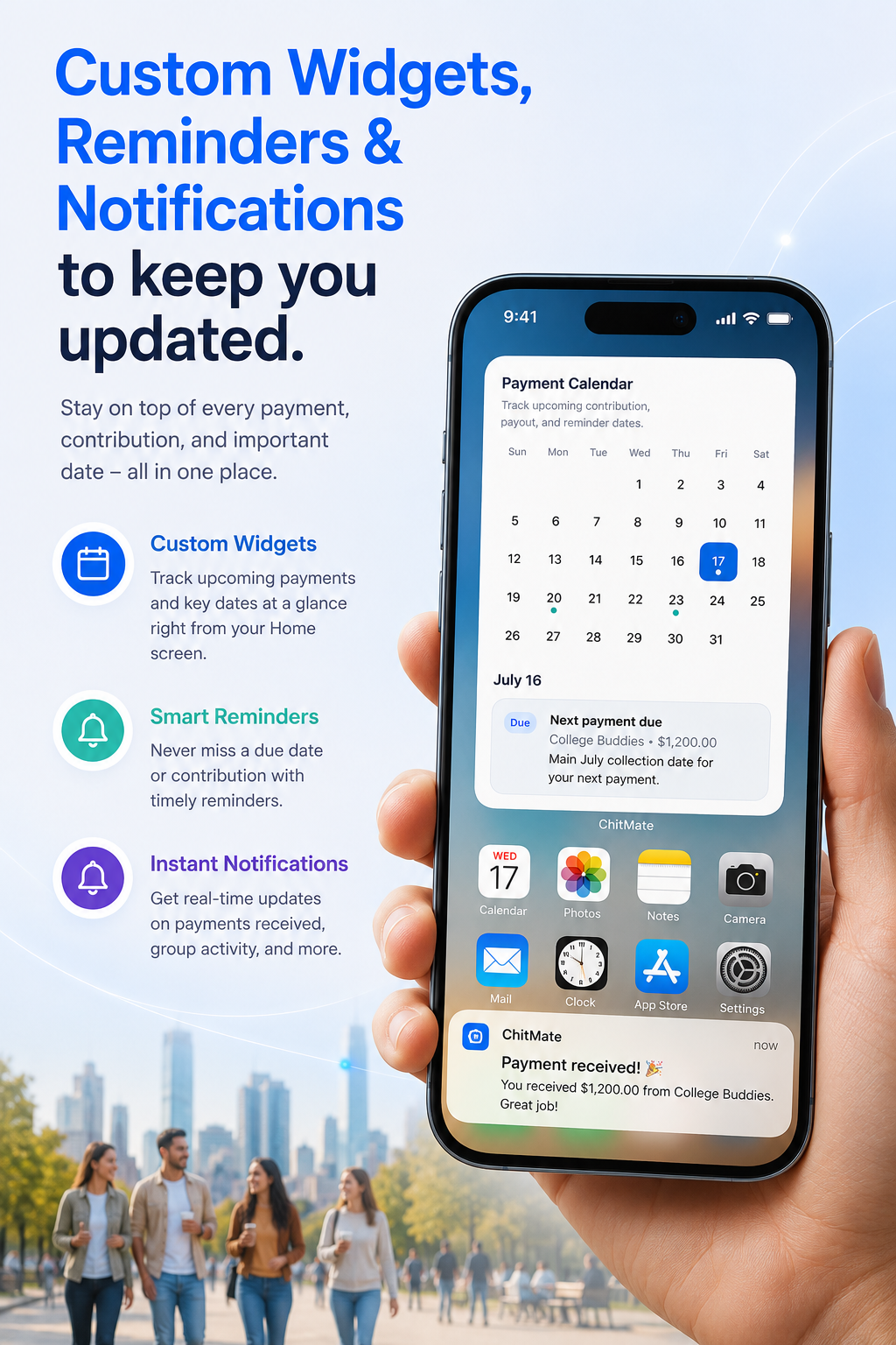ChitMate widgets and notifications